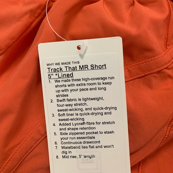 ❤️LULULEMON TRACK THAT MR SHORT 5”-WARM CORAL-6/8 - Picture 10 of 11